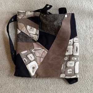 Patchwork Women's Backpack - Black and Brown
